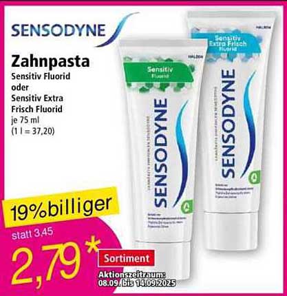 Sensodyne Zahnpasta - Sensitiv Fluor oder Sensitiv Extra Frisch Fluor 75 ml
