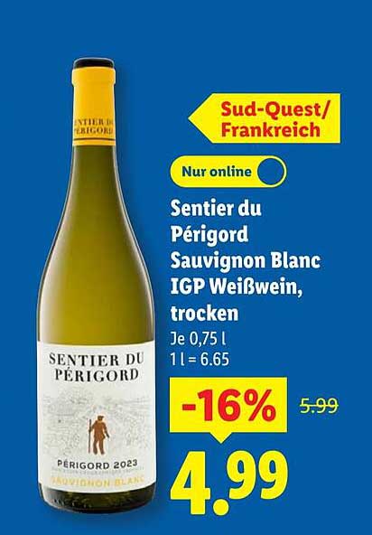 Sentier du Périgord Sauvignon Blanc IGP Weißwein, trocken