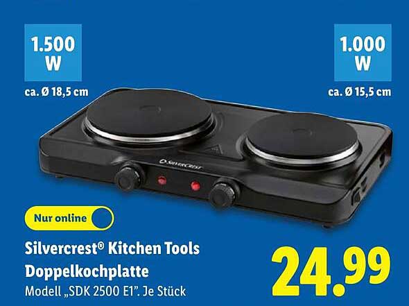 Silvercrest® Kitchen Tools Doppelkochplatte Modell „SDK 2500 E1”