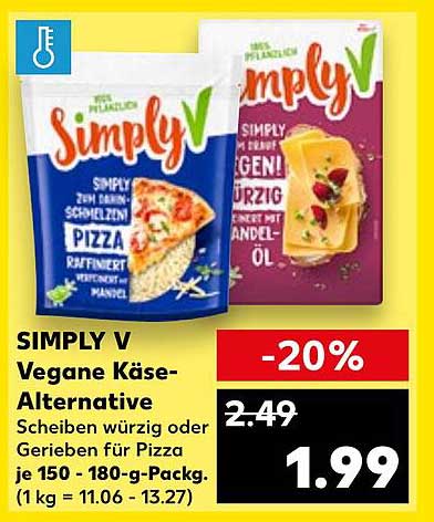 SIMPLY V Vegane Käse-Alternative - 20% Rabatt