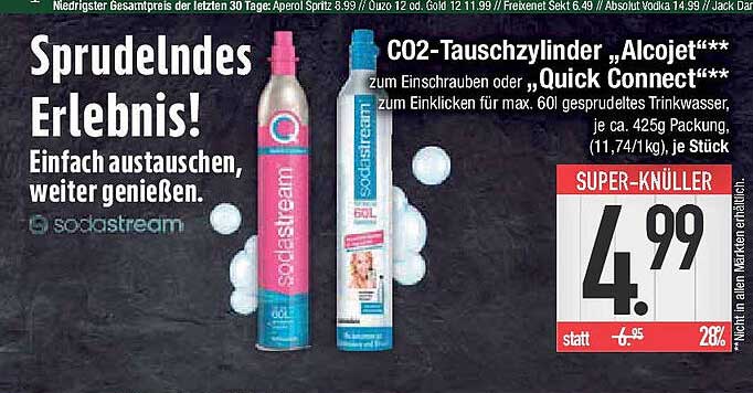 SodaStream CO2-Tauschzylinder "Alcojet" – super spritzig für Ihre Getränke!