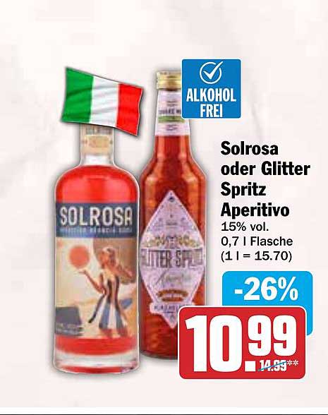 Solrosa oder Glitter Spritz Aperitivo