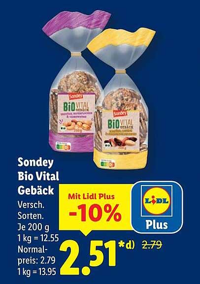 Sondey Bio Vital Gebäck - Verschiedene Sorten