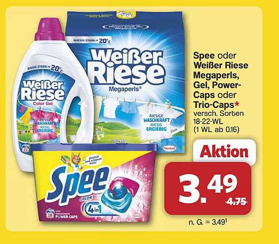 Spee oder Weißer Riese Megaperls, Gel, Power-Caps oder Trio-Caps