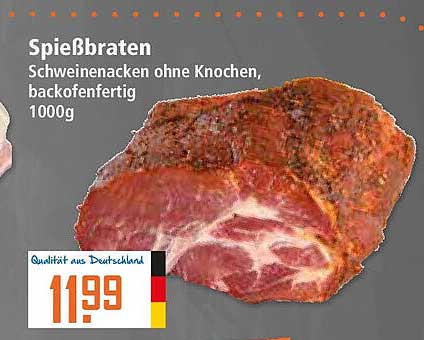 Spießbraten Schweinenacken ohne Knochen, backofenfertig 1000g