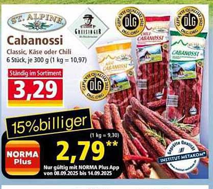 St. Alpine Cabanossi – Classic, Käse oder Chili
