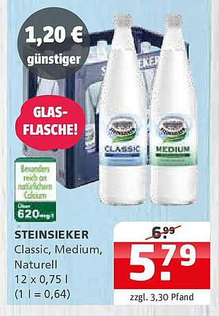 STEINSIEKER Classic, Medium, Naturell 12 x 0,75 l