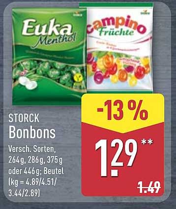 STORCK Bonbons - Euka Menthol und Campino Früchte