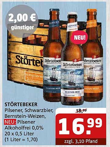 STÖRTEBEKER Pilsener, Schwarzbier, Bernstein-Weizen – Neu in der 20 x 0,5 Liter Packung