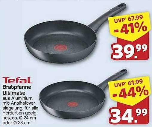 Tefal Bratpfanne Ultimate - Aluminium mit Antihaftversiegelung