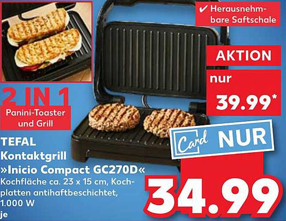 TEFAL Kontaktgrill »Inicio Compact GC270D«