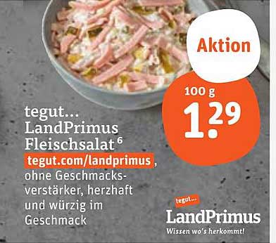 tegut... LandPrimus Fleischsalat 100 g zum Aktionspreis