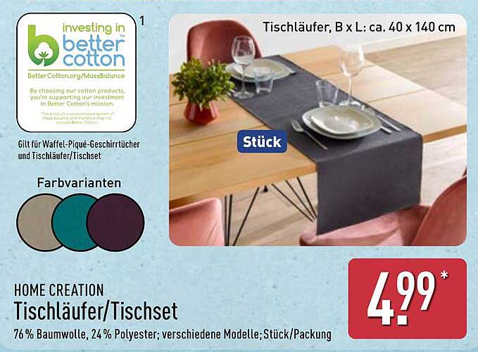 Tischläufer/Tischset von Home Creation - 40 x 140 cm