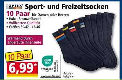 TOPTEX Sport- und Freizeitsocken 10 Paar für Damen oder Herren