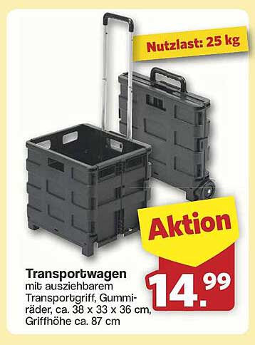 Transportwagen mit ausziehbarem Transportgriff und Gummirädern, Aktion