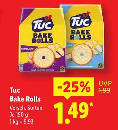 Tuc Bake Rolls - Knoblauch & andere Sorten