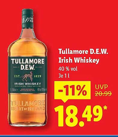 Tullamore D.E.W. Irish Whiskey 1 L