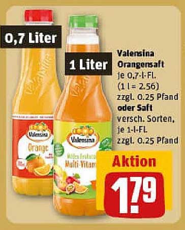Valensina Orangensaft 1 Liter – Aktion!