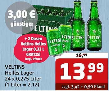 Veltins Helles Lager 24 x 0,275 Liter