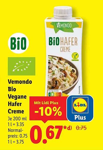 Vemondo Bio Vegane Hafer Creme