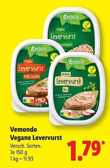 Vemondo Vegane Leberwurst - Verschiedene Sorten