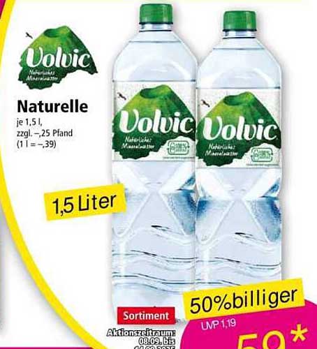 Volvic Naturelle Mineralwasser 1,5 Liter im Doppelpack