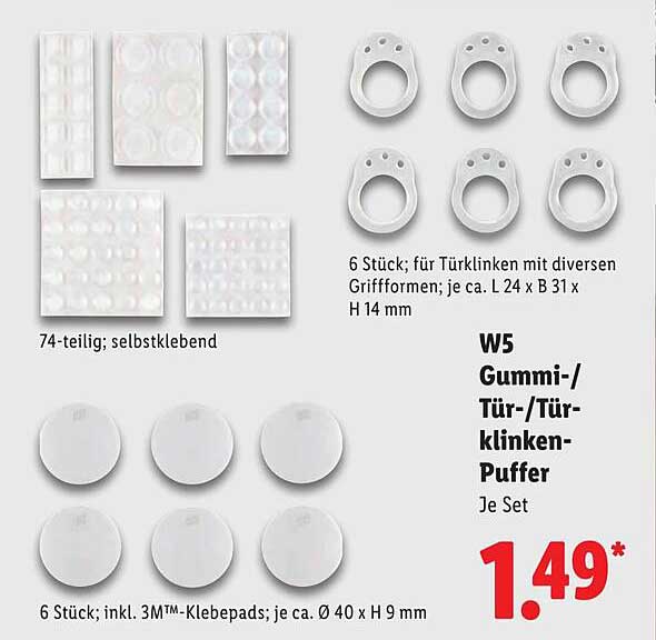 W5 Gummi-/Tür-/Türklinken-Puffer