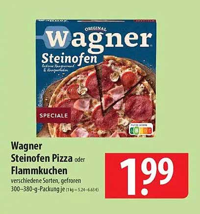 Wagner Steinofen Pizza oder Flammkuchen, verschiedene Sorten, gefroren