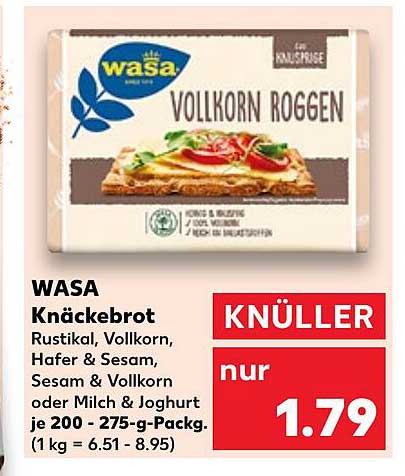 WASA Knäckebrot Vollkorn Roggen - nur 1,79 €