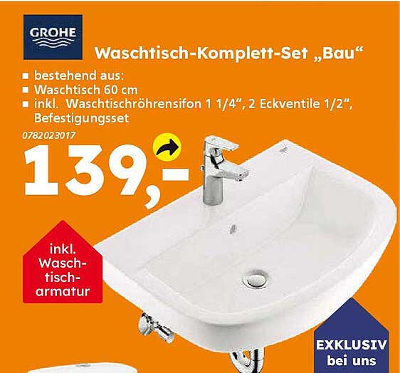 Waschtisch-Komplett-Set „Bau“