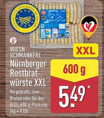 WIESN SCHMANKERL Nürnberger Rostbratwürste XXL 600 g