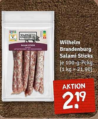 Wilhelm Brandenburg Salami Sticks je 100-g-Pckg.