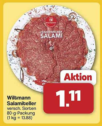 Wiltmann Salamitabletter verschiedene Sorten 80-g-Packung