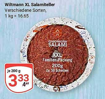 Wiltmann XL Salamiteller verschiedene Sorten, 200 g für nur 3,33 €