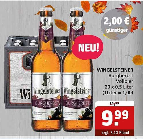 WINGELSTEINER Burgherbst Vollbier 20 x 0,5 Liter