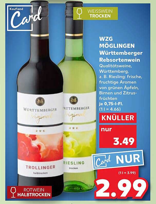 WZG MÖGLINGEN Württembergischer Rebsortenwein - Riesling & Trollinger