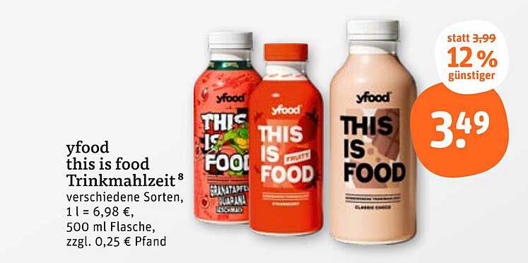 yfood this is food Trinkmahlzeit – verschiedene Sorten