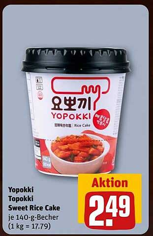 Yopokki Topokki Sweet Rice Cake je 140-g-Becher