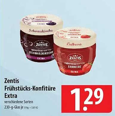 Zentis Frühstücks-Konfitüre Extra – verschiedene Sorten