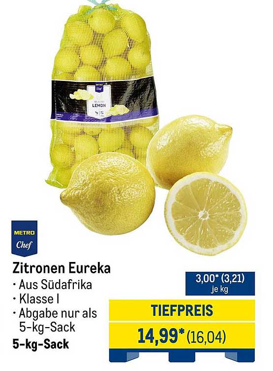 Zitronen Eureka 5-kg-Sack - Frische aus Südafrika