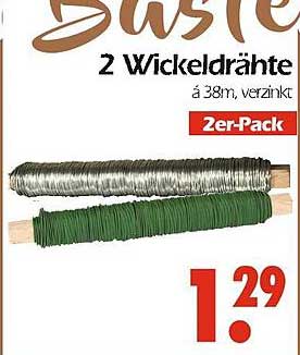 2 Wickeldrähtes á 38m, verzinkt - 2er-Pack