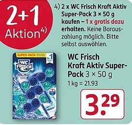 2 x WC Frisch Kraft Aktiv Super-Pack 3 x 50 g kaufen – 1 x gratis dazu erhalten