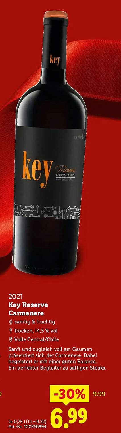2021 Key Reserve Carmenere