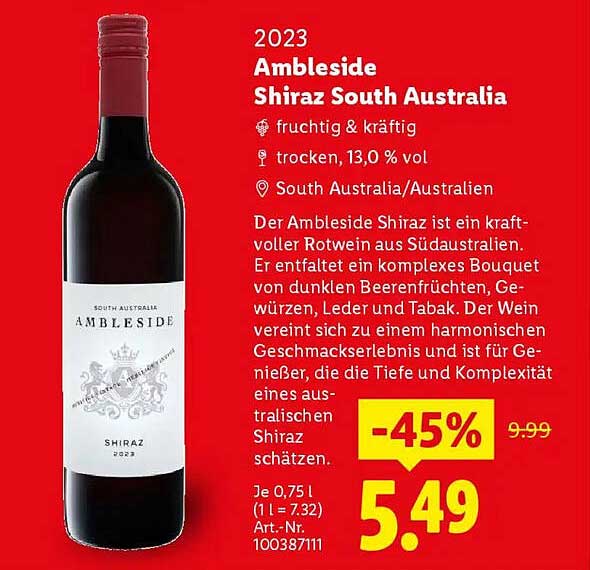 2023 Ambleside Shiraz South Australia