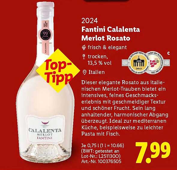 2024 Fantini Calalenta Merlot Rosato - frisch & elegant