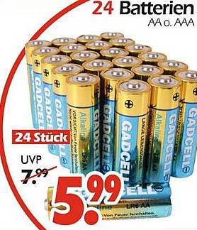 24 Batterien AA oder AAA von Gadcell