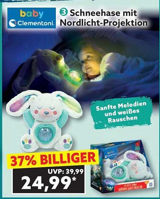 3 Schneehasen mit Nordlicht-Projektion