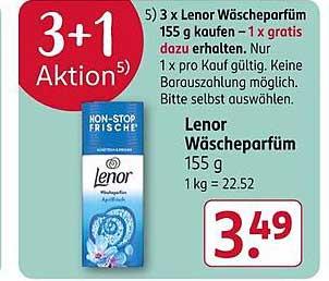 3+1 Aktion: Lenor Wäscheparfüm 155 g kaufen – 1 gratis dazu erhalten