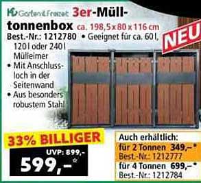 3er-Mülltonnenbox