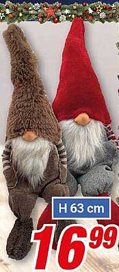 65 cm große Weihnachtswichtel in verschiedenen Farben